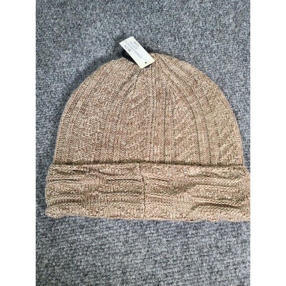 NEW NWT Simply Noelle Soft Beanie Hat Womans Fashion Buttons Beige - Picture 4 of 4